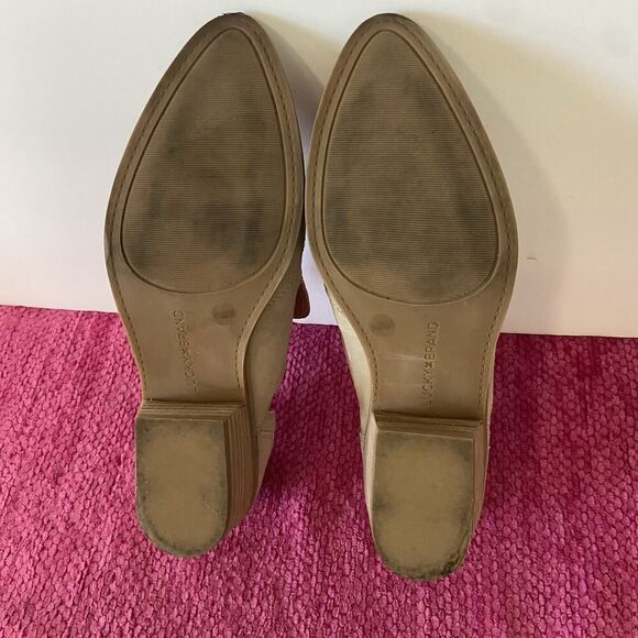 Lucky Brand Merlyin Loafer Suede Leather Light Brown Tan Size 8.5 - Picture 8 of 12